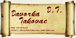 Davorka Takovac vizit kartica